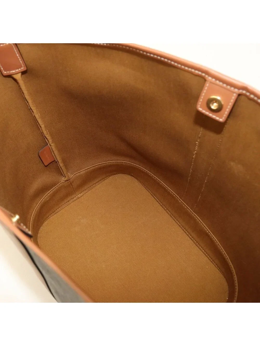 Celine Medium Bucket Triomphe Canvas Shoulder Bag Leather